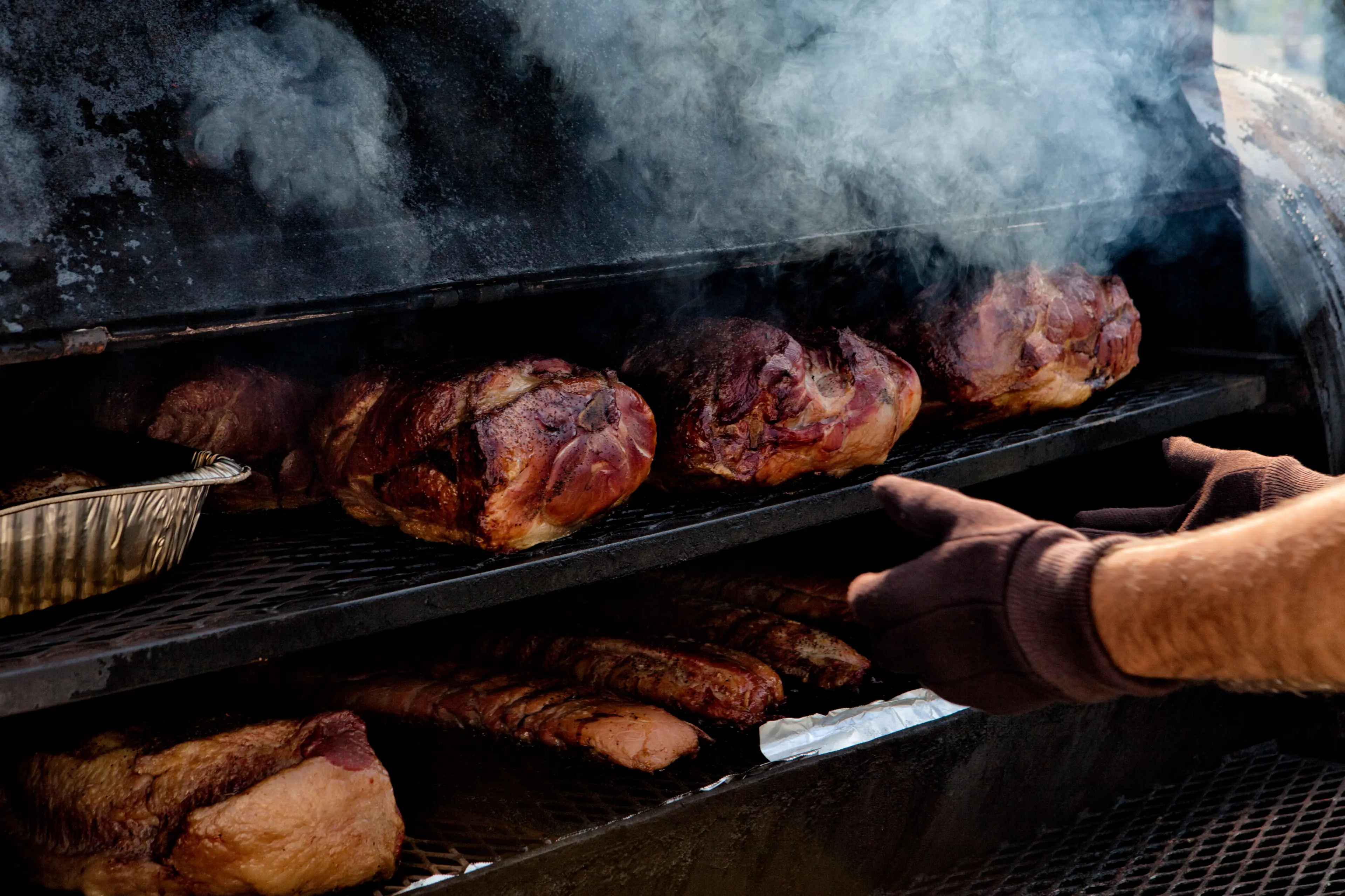 Slow-smoked BBQ on the pit